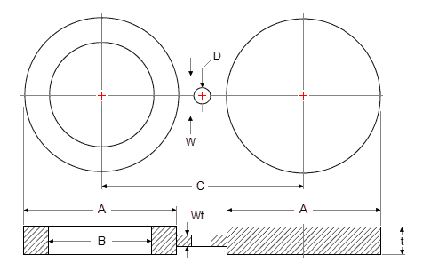 ASME B16.5 Spectacle Blind Flange Dimension